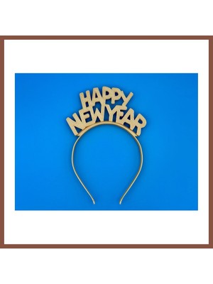 Bezos 3D Baskı Happy New Year Yazılı Yılbaşı Saç Bandı Parti Aksesuarı Yeni Yıl Taç Bandı Dry