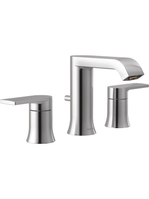 Şanal Moen Genta Krom Iki Saplı Yaygın Modern Banyo Musluğu, Tahliye Tertibatı Ile, (Valf Ayrı Satılır), Banyo Lavabo Bataryası 3 Delikli Uygulama, T6708