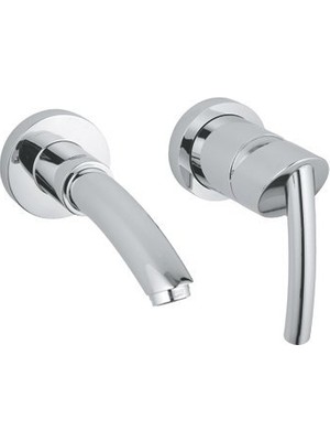 Şanal Grohe Waschbeckenarmatur 2 Delik Duvar Tenso 19289 Çıkıntı 18 cm Fms Ya Da Up Gövde Krom