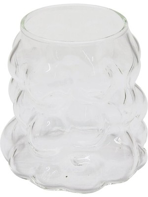 Genel Tedarik Boncuklu - Boğumlu Cam Bardak 340ML Kahve - Sunum - Meşrubat BX40