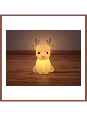 Bezos 3D Baskı Sevimli Ren Geyiği Tealight Mumluk Yılbaşı Dekoratif Mum Tutucu Dry