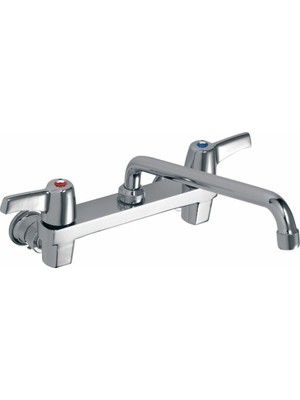Şanal Delta Musluk 28 °C4433 28T, Iki Handle 8-Inç Wall Mount Service Lavabo Musluk, Krom By Delta Musluk