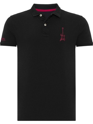 Şanal Routefield Punk Erkek Siyah Polo Tişört