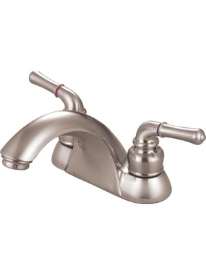 Şanal Kingston Brass KB2628LP Napoli 4 Inç Centerset Lavabo Bataryası Pop-Up'sız, Fırçalanmış Nikel