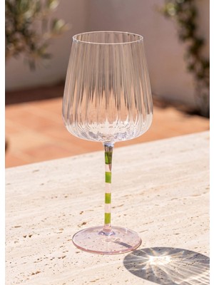 [marka] Şarap Kadehi Pembe Yeşil 600 ml