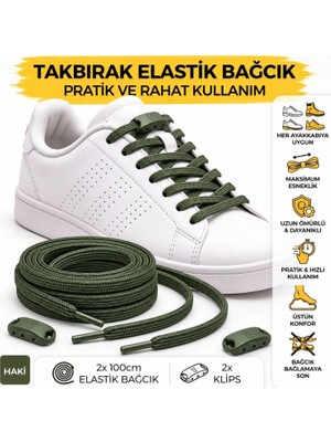 İpekbazaar Takbırak Lastikli Ayakkabı Bağcığı Bağlanmayan Akıllı Pratik Bağcık, Bot, Çocuk, Spor.. Için Uygun