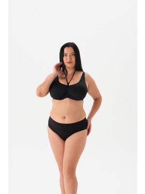 Myg Plus Eros Kadın 4055BK Balenli Toparlayıcı Bikini Tk. Siyah 52