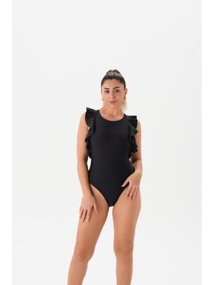 Myg Plus Eros Kadın 4332MY Volanlı Mayo Siyah 38