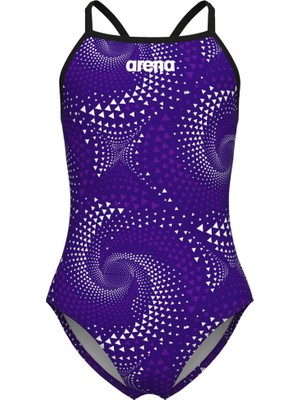Myg Plus Arena Girl's Fireflow Swimsuit Lightdrop Back Kız Çocuk Mayo, 8-9 Yaş, 010406200, Mor, Kız Çocuklar