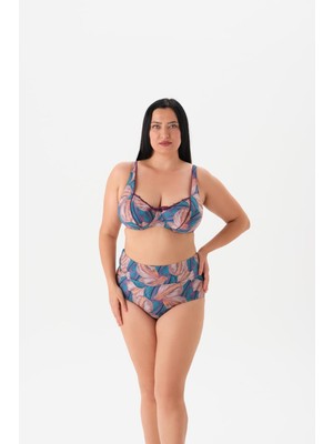 Myg Plus Eros Kadın 4021BK Balenli Toparlayıcı Bikini Tk. Somon 54