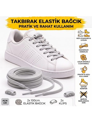 ipekbazaar Takbırak Lastikli Ayakkabı Bağcığı Bağlanmayan Akıllı Pratik Bağcık, Bot, Çocuk, Spor.. Için Uygun