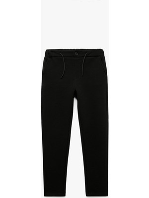 Myg Plus Beli Bağcıklı Pamuklu Şardonlu Pantolon Görünümlü Eşofman Altı