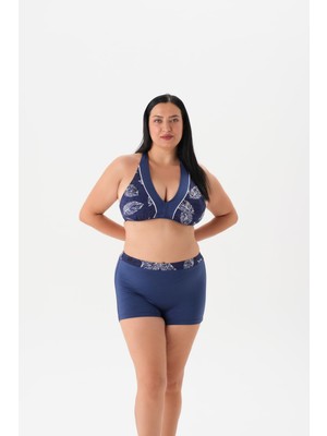 Myg Plus Eros Kadın 4032BK Şortlu Bikini Tk. Lacivert 44