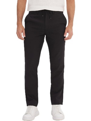 Myg Plus Ac&co/altınyıldız Classics Erkek Siyah Slim Fit Dar Kesim Beli Bağlamalı Yan Cepli Casual Jogger Pantolon