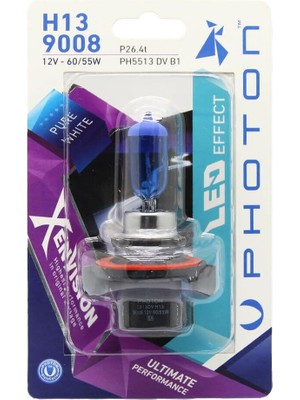 Myg Plus Photon Ampul H13 12V 65/55W Xen Vision (Tekli Blister) (Beyaz Işık) 6000K Pht PH5513 Dv B1