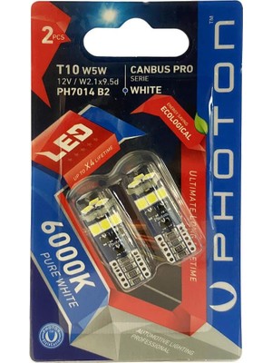 Myg Plus Photon Ampul T10 W5W 12V Canbus Pro LED (2'li Blister) Pht PH7014 B2