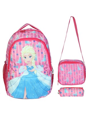 Myg Plus Tahticmer Ilkokul Okul Ortaokul Sırt Çantası Kız Erkek Unisex Beslenme Çantalı Kalemlikli Ortopedik 3lü Set Prenses Okul Çantası Pembe