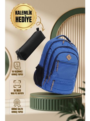 Myg Plus GK19 Unisex Okul Sırt Çantası Öğrenci Günlük Seyahat Tatil Spor Yürüyüş Seyahat Gezi Kamp Günlük Saks Mavi