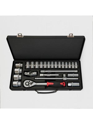 Myg Plus Lokma Seti 1/2" Cr-V Çelik 26 Parça Profesyonel Tamir Bakım Lokma Anahtar Ucu Çok Amaçlı Set