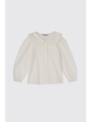 Myg Plus Panço Kız Bebek Uzun Kollu Beyaz Gömlek 12-18 Ay (80-86 Cm)