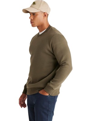 Rafta Ac&co/altınyıldız Classics Standart Fit Normal Kesim Içi Polarlı Bisiklet Yaka Sweatshirt, Renk Haki, Beden S
