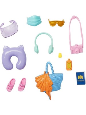 Barbie Moda Aksesuarları Paketleri, Seyahat Seti, 3+ Yaş