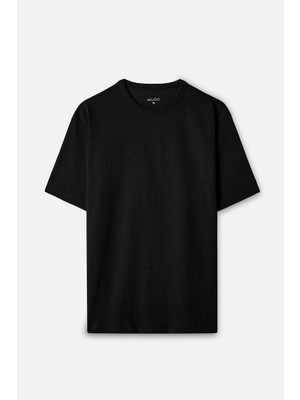 Odea Erkek Siyah Comfort Fit Bisiklet Yaka T-Shirt