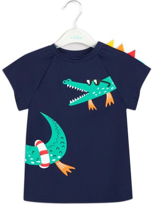 Odea Penti Erkek Çocuk Timsah Baskılı Crocodile Mayo Üstü,lacivert 4-5 Yaş