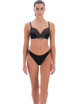 Odea Eros Kaplı Çıkarılabilir Askılı 24SW85114EGB Kadın Bikini Takımı, Siyah, 40