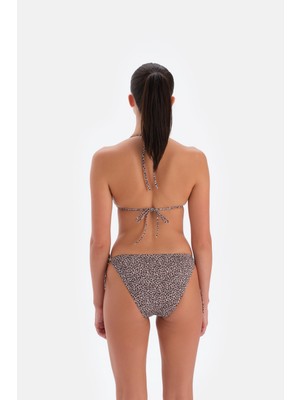 Odea Eros Kaplı Çıkarılabilir Askılı Leopar Baskılı Balensiz 24SW85135EST Kadın Bikini Takımı, Kahverengi, 44