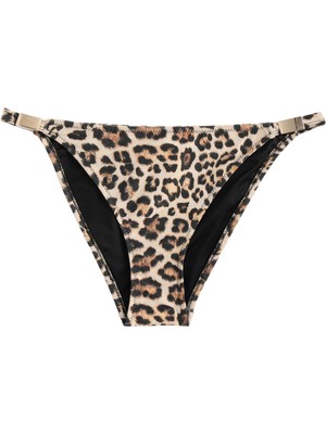 Odea Leopar Desenli Bikini Altı Metal Aksesuarlı