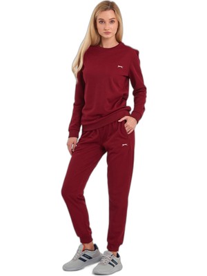 Odea Slazenger Olında Kadın Cepli Bordo Eşofman Takımı