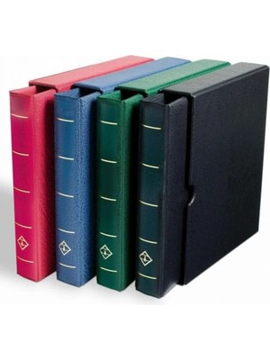 Odea Leuchtturm Optıma F Dar Kasetli Klasör (240X280X55MM) (Pul, Madeni Para, Kağıt Para, Zarf, Efemera Koleksiyonlarınız Için Idealdir), Mavi Kapak