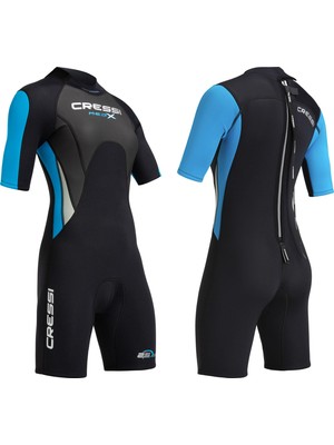 Odea Cressi Kadın Med x Lady Shorty Neopren Takım Elbise, Siyah/mavi/gümüş, M/3