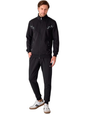 Odea Slazenger Felon Erkek Fermuar Cepli Siyah Eşofman Takımı