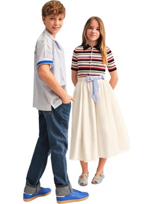 Odea Beli Bağcıklı Rahat Kesim Pamuklu Baggy Jean Pantolon