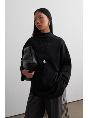 Kadriye Baştürk Kali Asimetrik Sweatshirt Siyah