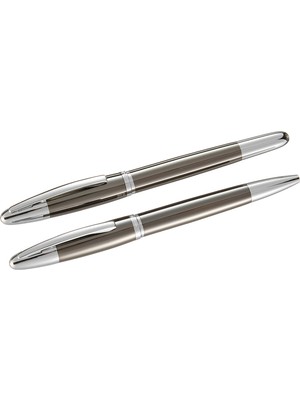 Odea Steelpen Venüs Serisi 179 Krom Titanyum Dolma Kalem +Tükenmez Kalem