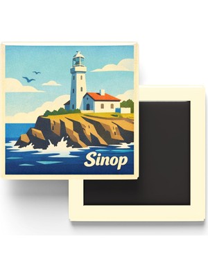 Odea Sinop - Inceburun - Baskılı Buzdolap Magneti Kare - 9x9 cm