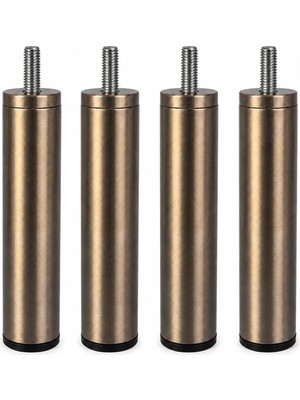 Odea Metal Ayak Antik Sarı 4 Adet 12 cm Mobilya Baza Sehpa Dolap Masa Ayağı M8 Civatalı Modern Tasarım