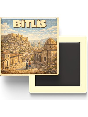 Odea Buzdolap Magneti - Türkiye - Bitlis - Retro Tema - 9x9 cm