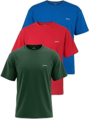 Odea Slazenger Kulana 3 Lü Set Erkek Saks Mavi/yeşil/kırmızı Tişört