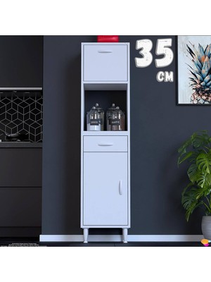 modilayn Vio 35 cm 1 Fırın Veya Mikrodalga Dolabı Çekmeceli Kapaklı Çok Amaçlı Mutfak Dolabı