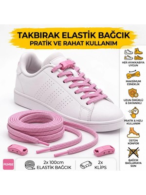 ipekbazaar Takbırak Lastikli Ayakkabı Bağcığı Bağlanmayan Akıllı Pratik Bağcık, Bot, Çocuk, Spor.. Için Uygun