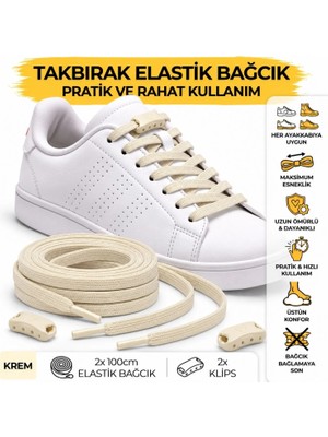İpekbazaar Takbırak Lastikli Ayakkabı Bağcığı Bağlanmayan Akıllı Pratik Bağcık, Bot, Çocuk, Spor.. Için Uygun