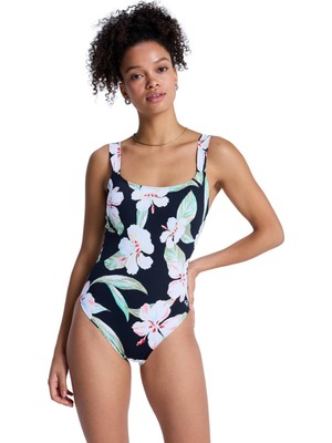 Rafta Roxy Printed Essentials Kadın Siyah Mayo