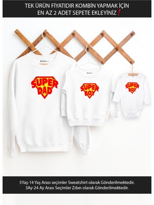 Rafta Tshirthane Super Dad Boy Baba Oğul Kız (Tek Ürün Fiyatıdır Kombin Yapmak Için En Az 2 Adet Sepete Ekleyiniz)-Xl