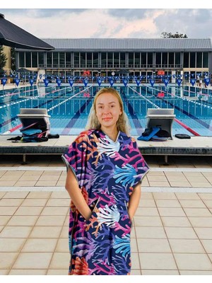 Rafta Sporsuit Darente Unisex Yüzücü Antrenman Havuz Kapüşonlu Arena Yaz ve Kış Şampiyonaları Için Panço Havlu