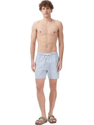 Rafta Nautica Erkek Mavi Regular Fit Çizgili Deniz ŞORTU-T65540T.4SW Xl