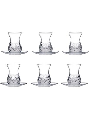 Rafta Pasabahce Timeless Kesme Kristal Çay Bardağı Seti Takımı - 12 Parça Çay Seti 96992 1785618004469